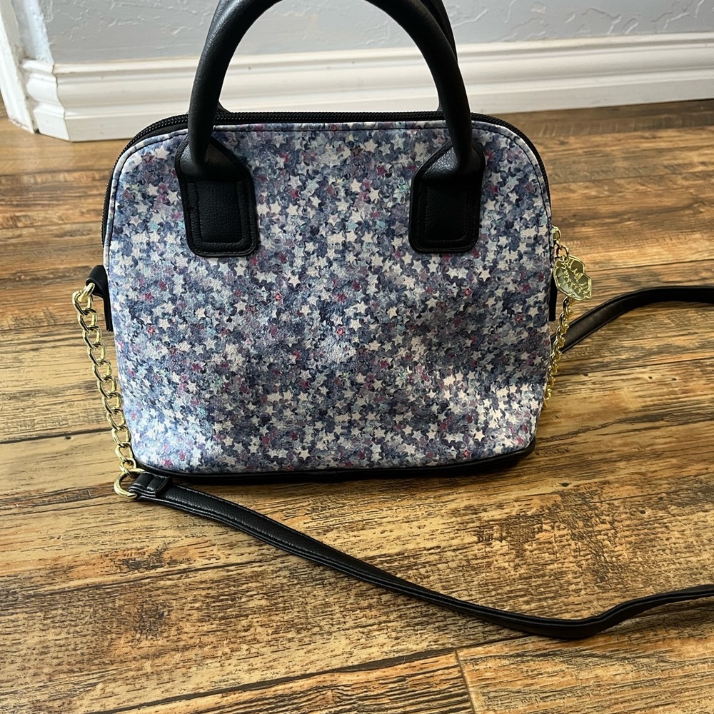 Betsey Johnson Floral Cat Crossbody Bag - Black and Gray - Picture 6 of 11